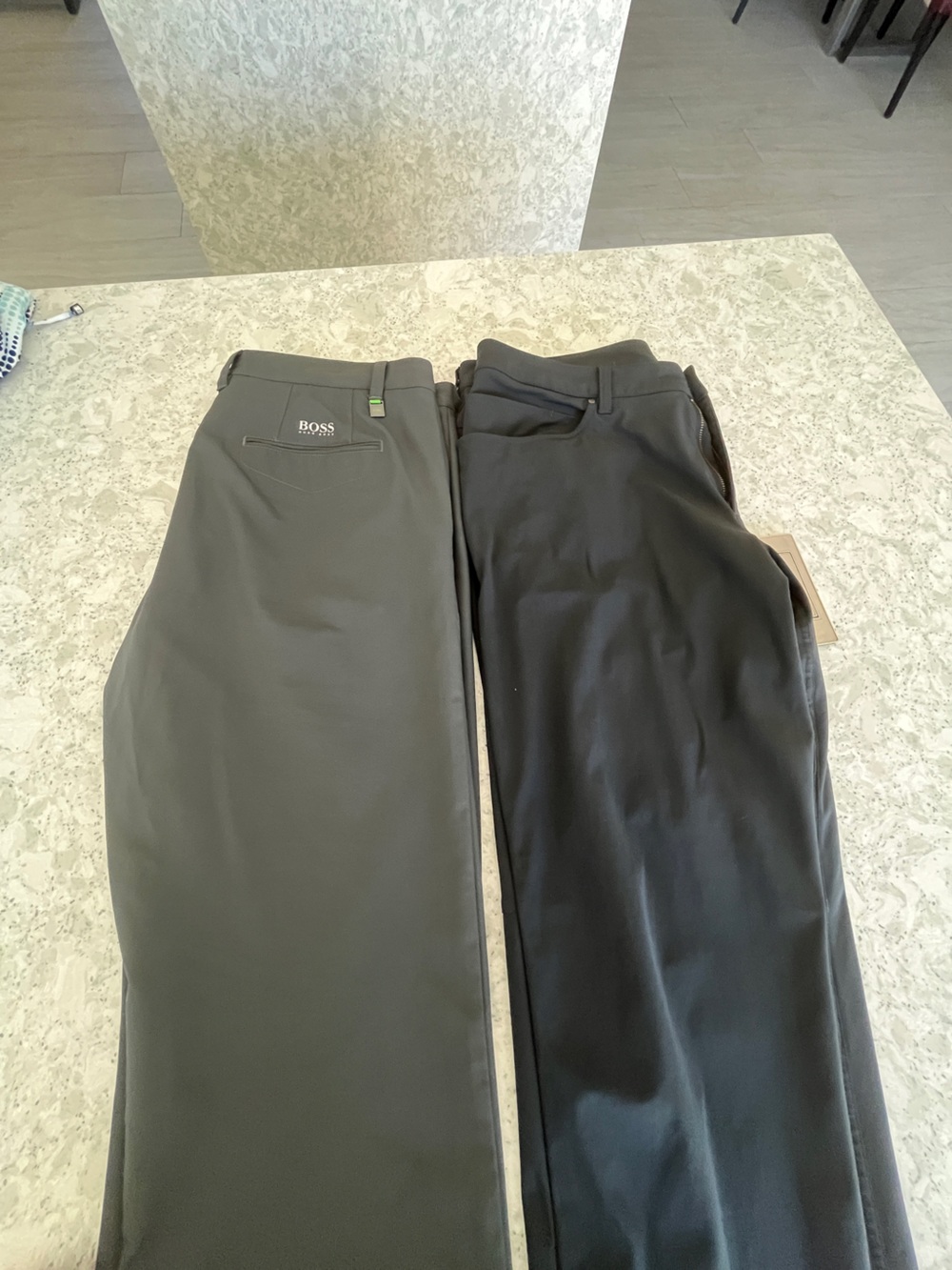 Hugo Boss Men's Dark Gray Performance Chinos plus bonus pair.